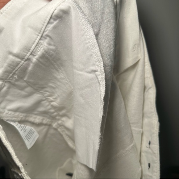 J by J.Crew White Linen Scalloped Women Shorts Size 10 - Picture 16 of 16